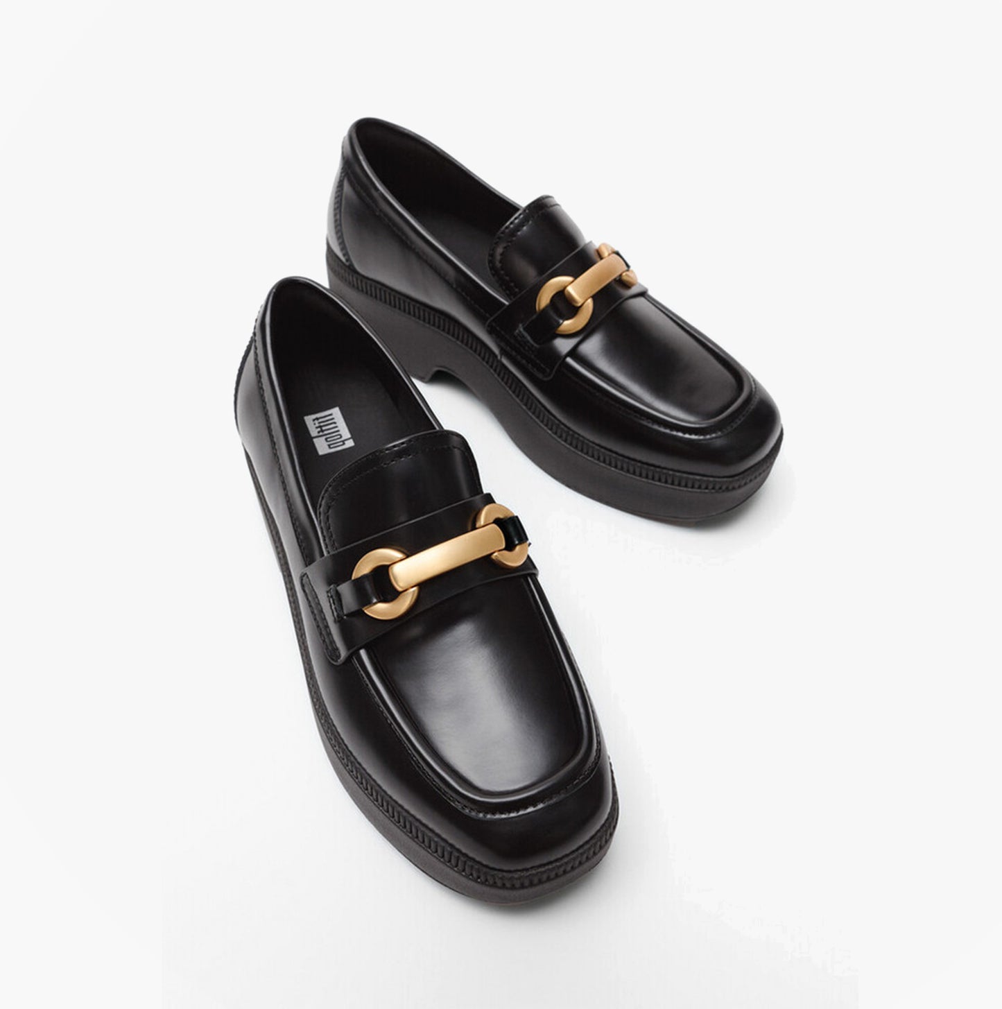F-LUMA CHUNKY SNAFFLE Womens Wedge Loafers Black