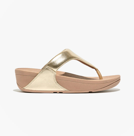 FitFlop LULU LEATHER Womens Toe Post Sandals Platino