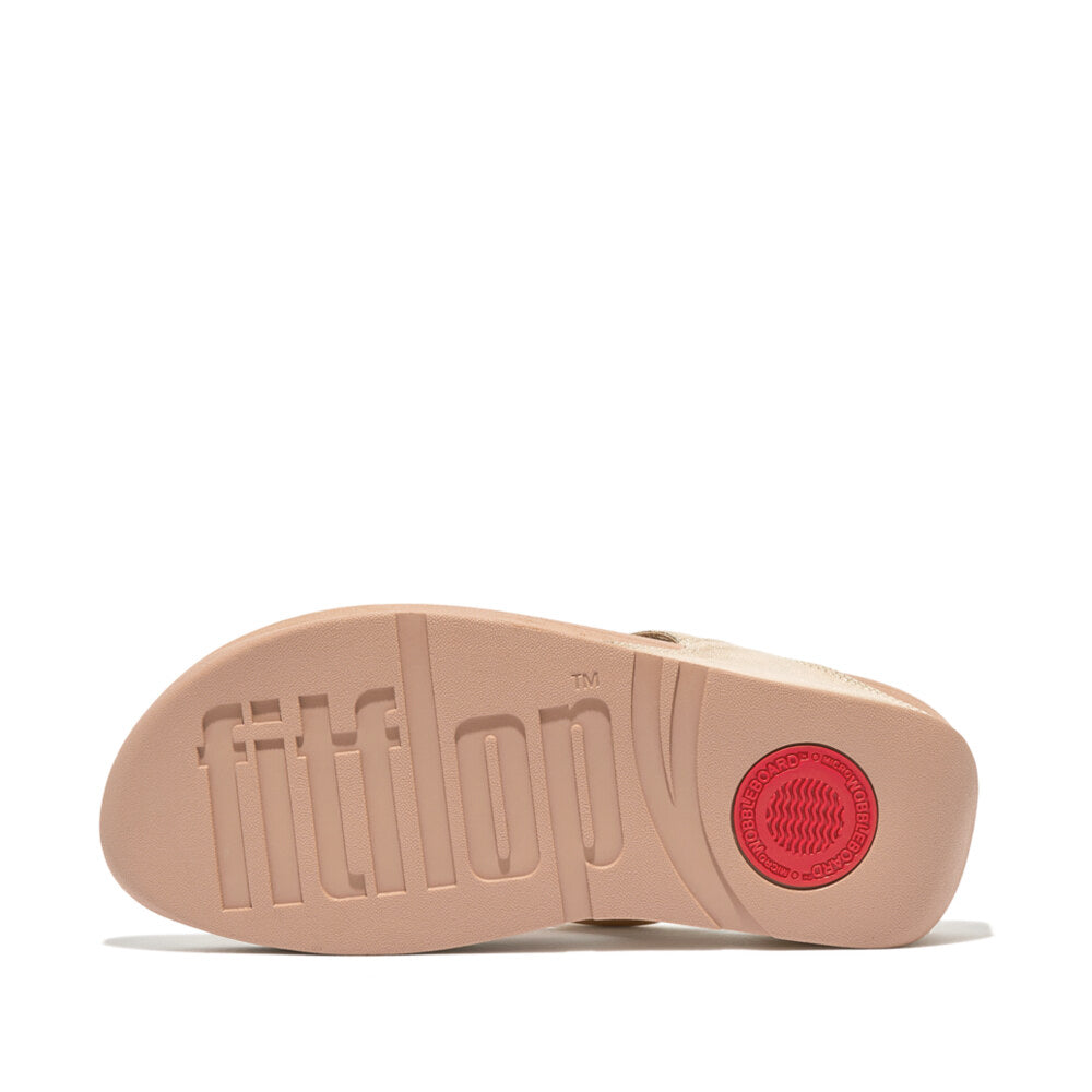 FitFlop LULU LEATHER Womens Toe Post Sandals Platino