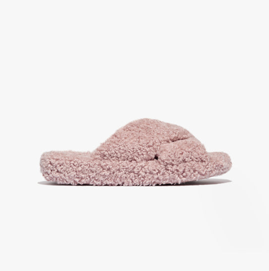 FitFlop iQUSHION D-LUXE Womens Cross Slides Dusky Pink