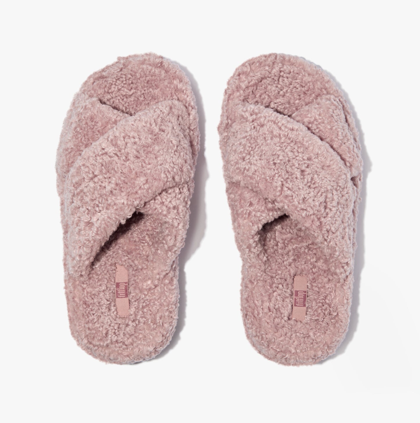 FitFlop iQUSHION D-LUXE Womens Cross Slides Dusky Pink