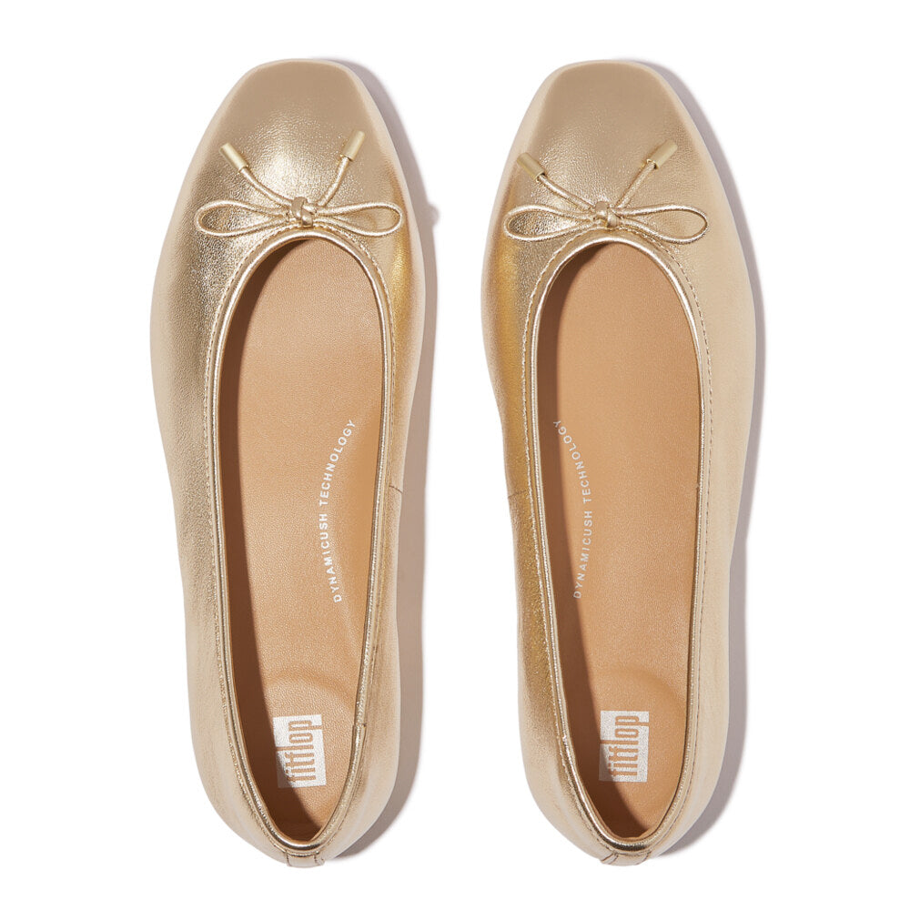 FitFlop DELICATO BOW SOFT Womens Ballet Flats Platino