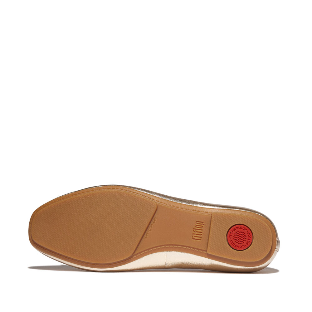 FitFlop DELICATO BOW SOFT Womens Ballet Flats Platino