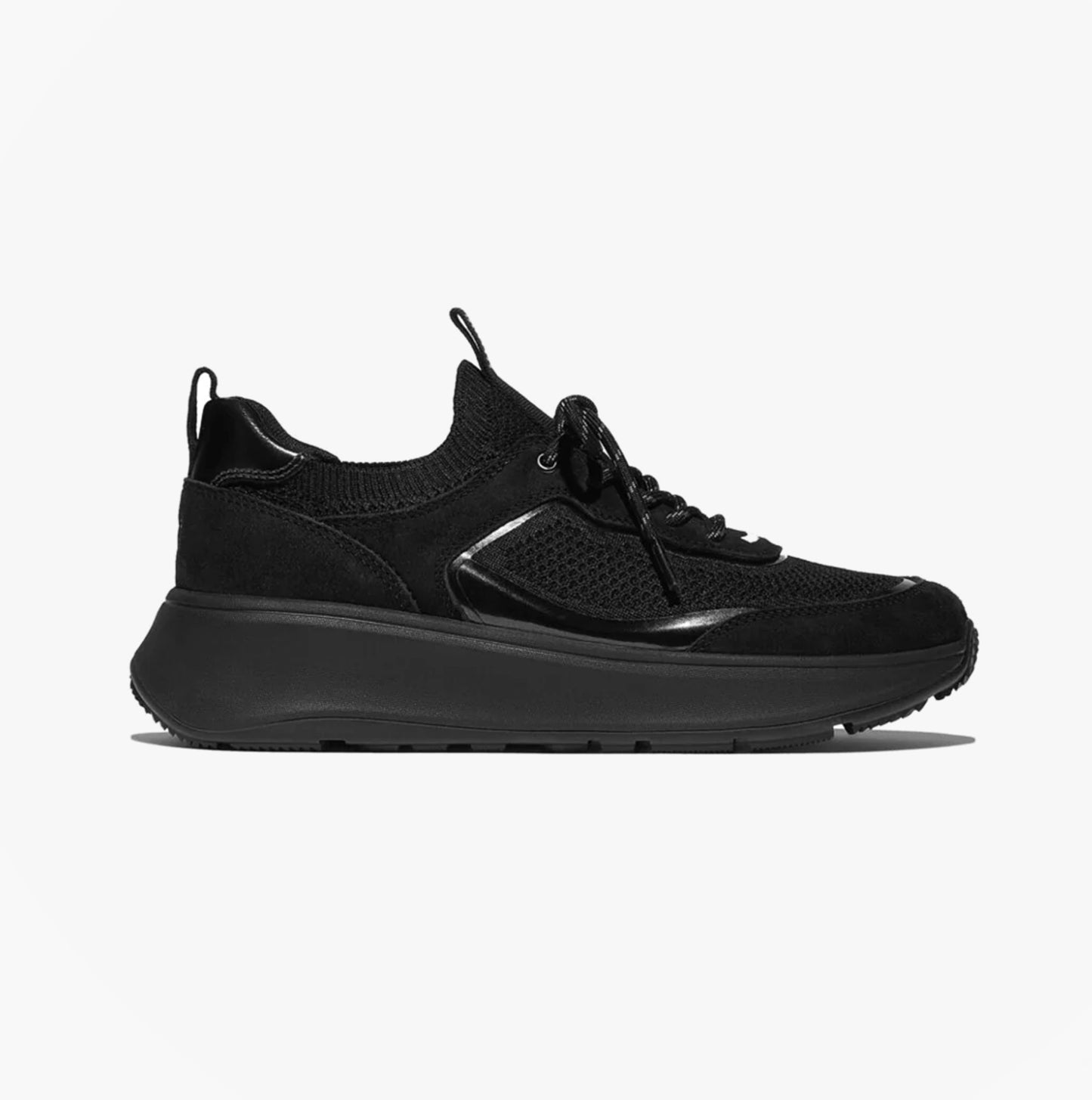 F-MODE  SUEDE/KNIT Womens Trainers All Black