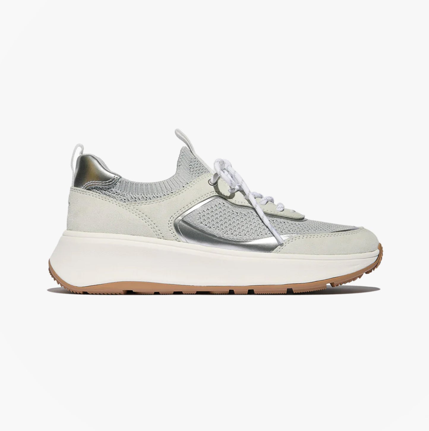 FitFlop F-MODE  SUEDE/KNIT Womens Trainers Urban White/French Grey