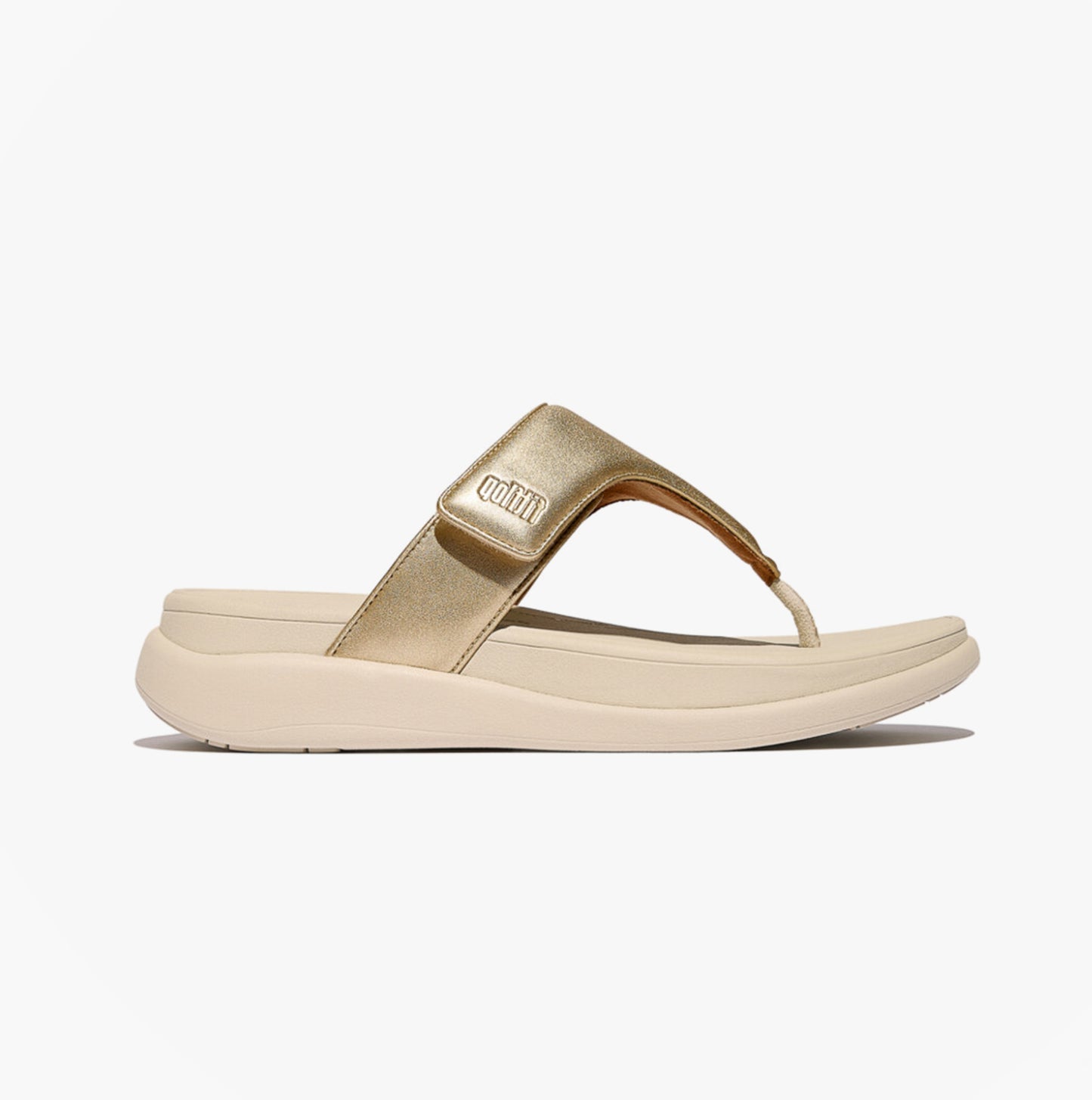 F-MODE GO Womens Toe Post Sandals Platino
