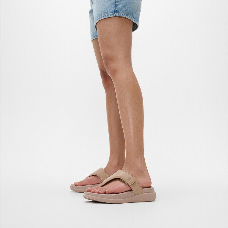 F-MODE GO Womens Toe Post Sandals Classic Beige