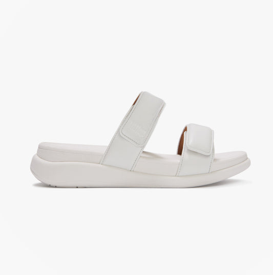 FitFlop F-MODE GO ADJUSTABLE Womens Mules Sandals Urban White