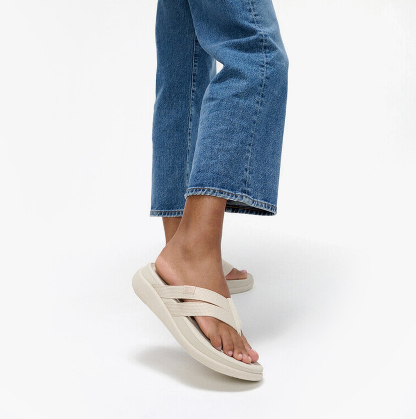 F-MODE GO Womens Flip Flops Paris Beige