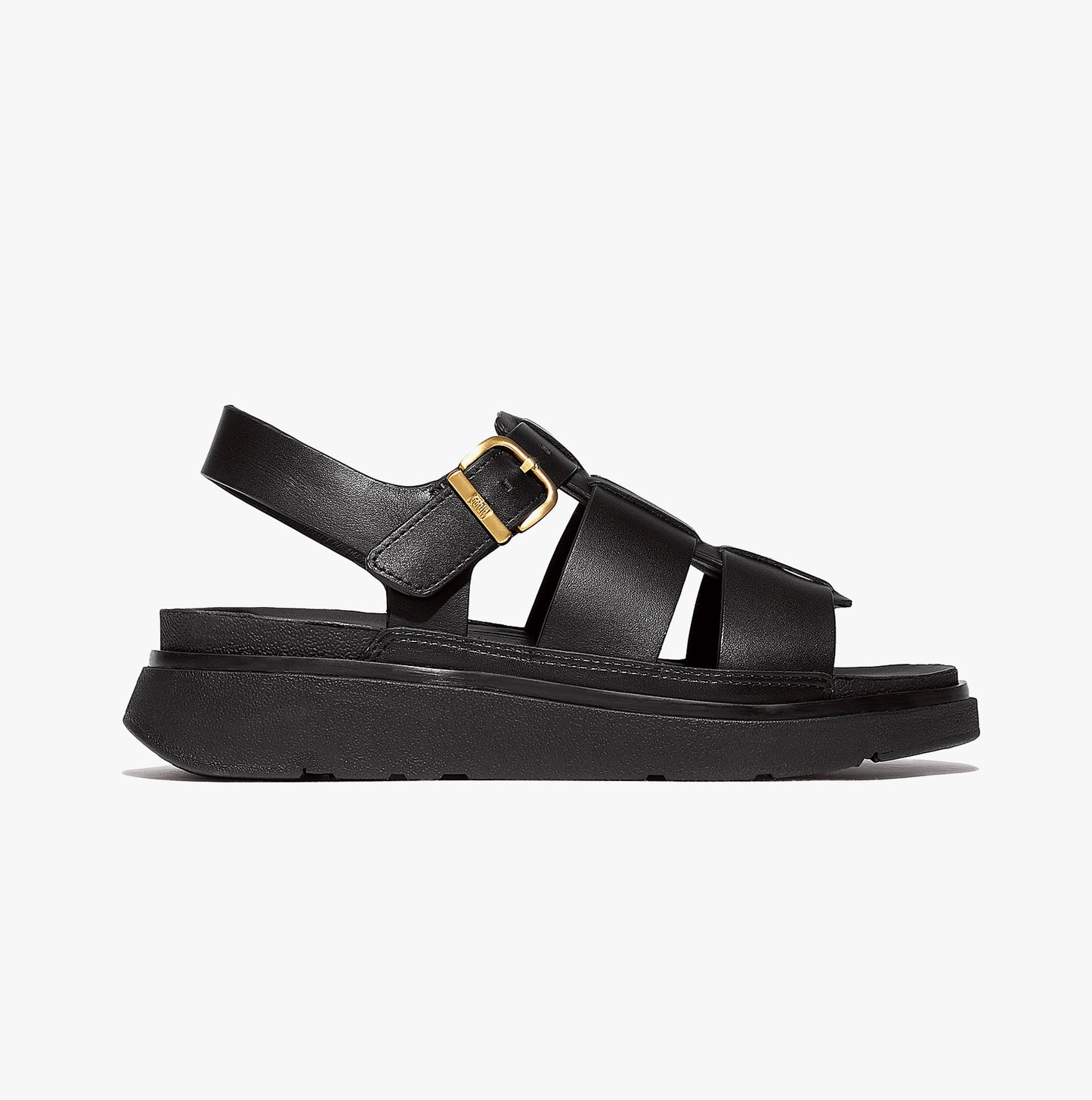 GEN-FF LEATHER Womens Fisherman Sandals All Black