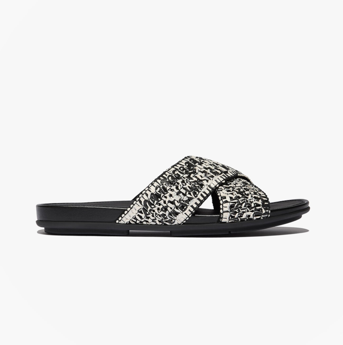 GRACIE WOVEN Womens Slides Black/Ivory Mix