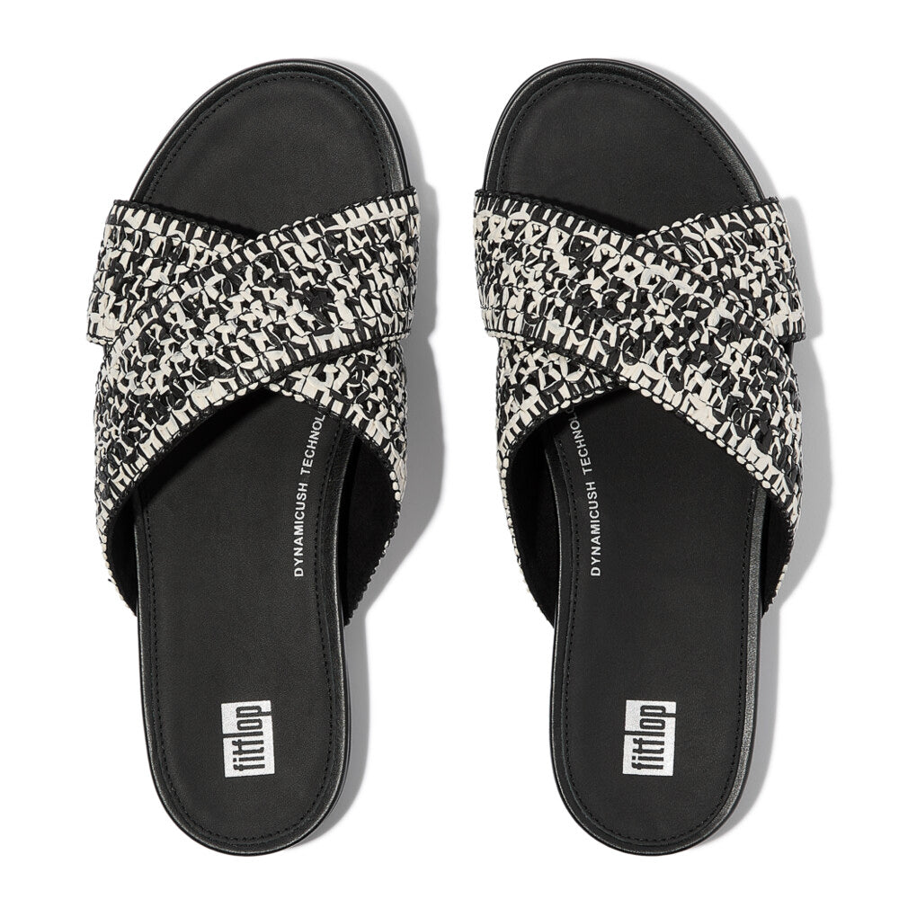 GRACIE WOVEN Womens Slides Black/Ivory Mix