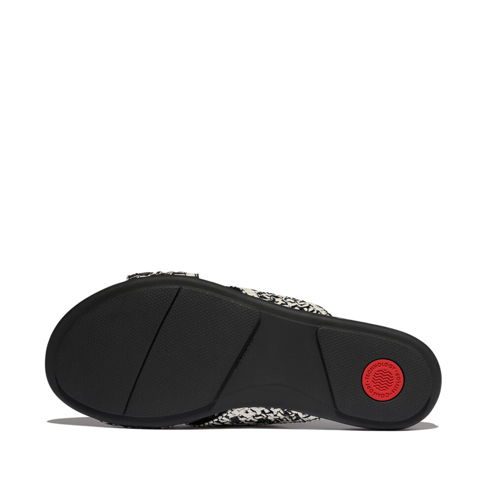 GRACIE WOVEN Womens Slides Black/Ivory Mix