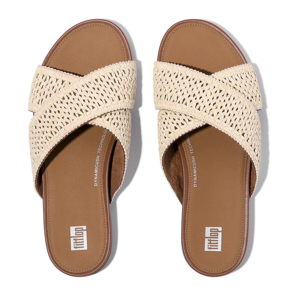 GRACIE WOVEN Womens Slides Deep Tan/Ivory