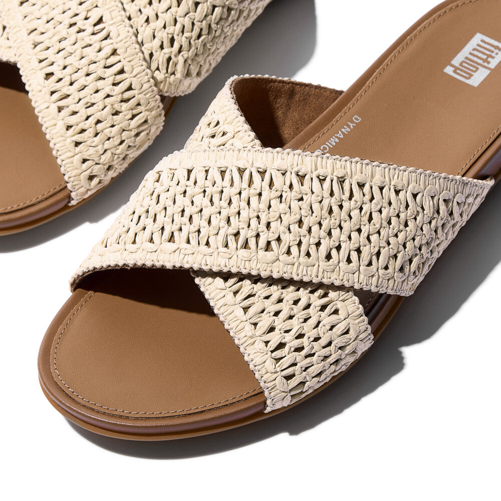 GRACIE WOVEN Womens Slides Deep Tan/Ivory