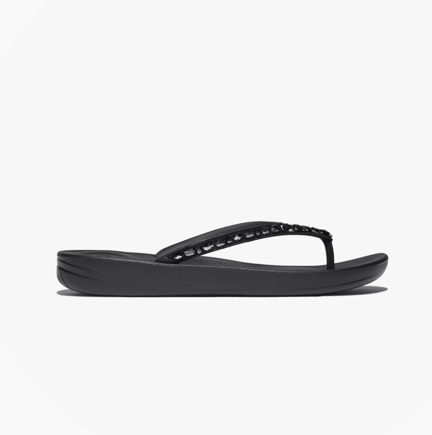 FitFlop IQUSHION MULTI Womens Toe-Post Sandals All Black