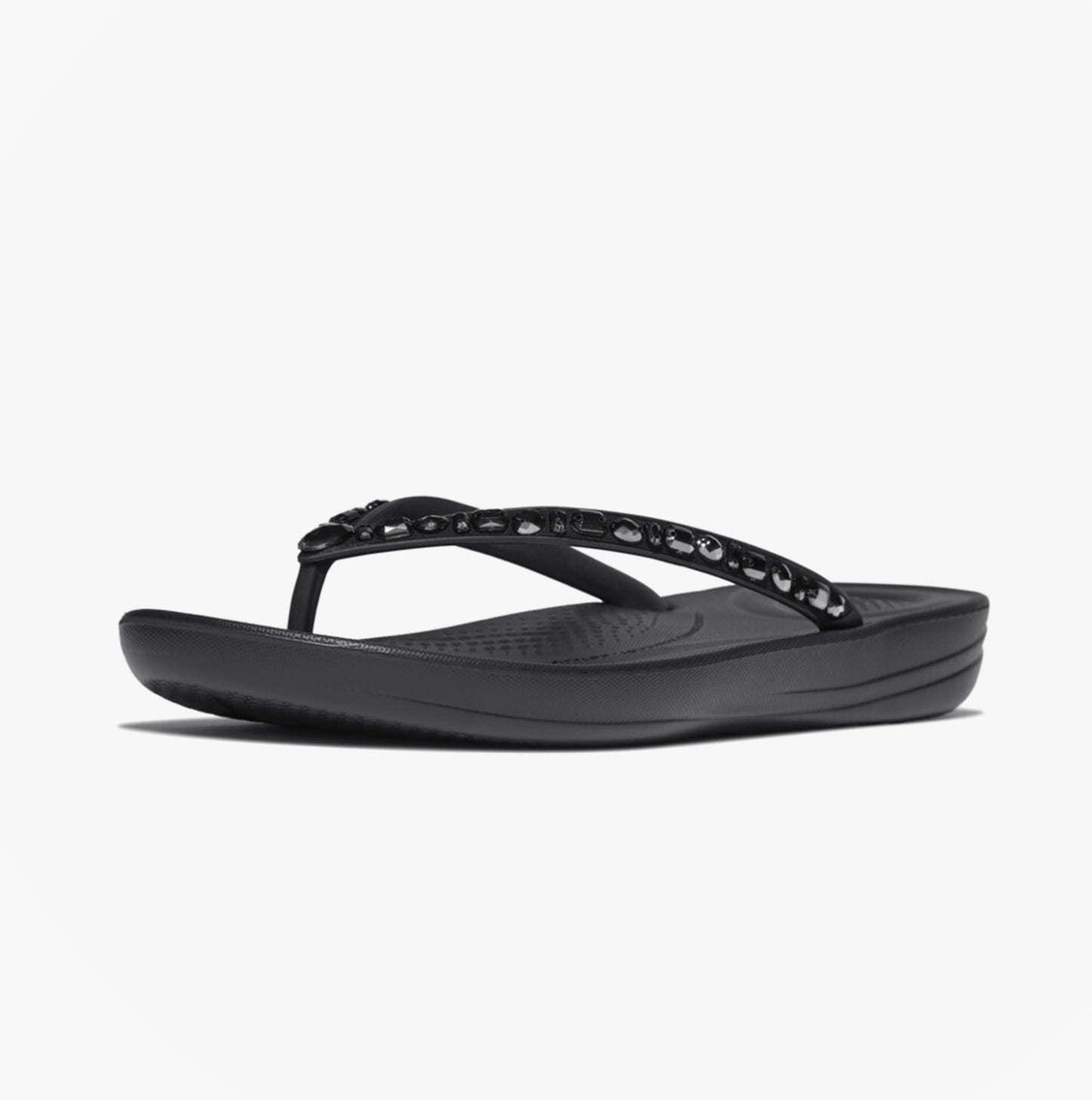 FitFlop IQUSHION MULTI Womens Toe-Post Sandals All Black