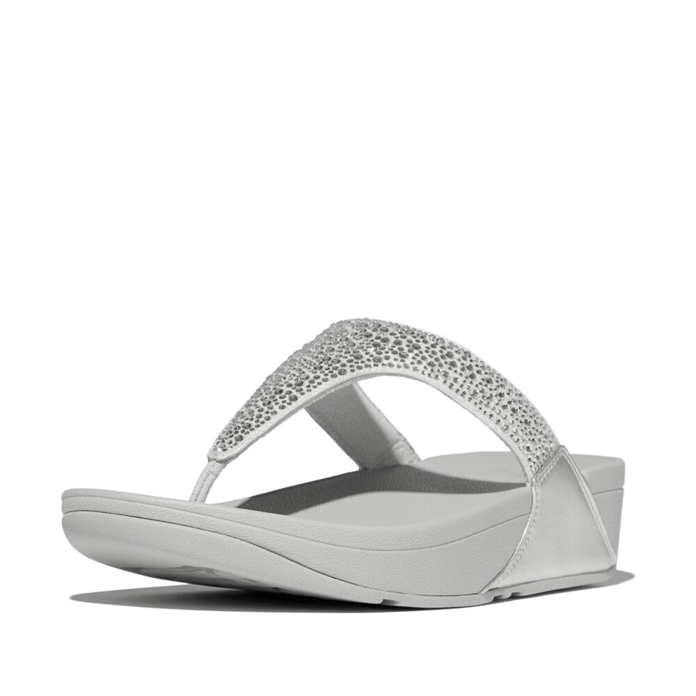 LULU CRYSTAL-MIX Womens Toe Post Sandals Silver