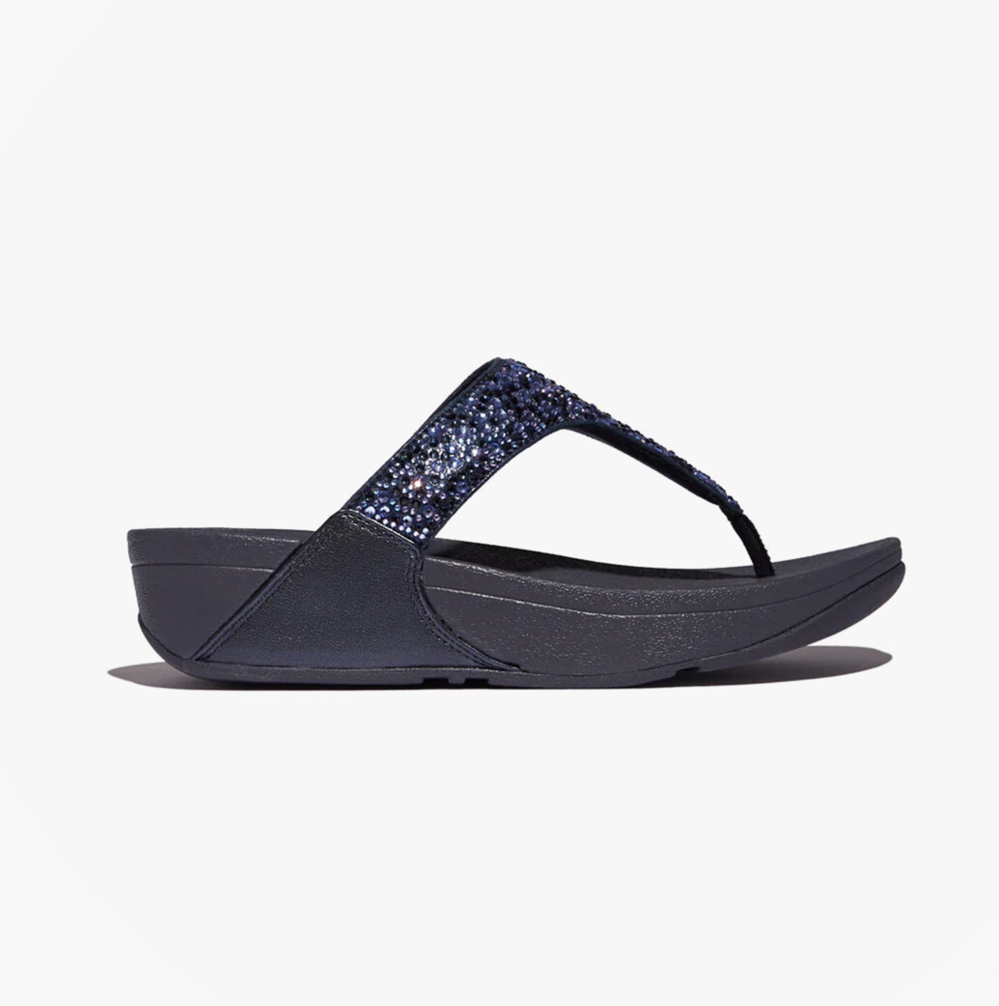 LULU CRYSTAL-MIX Womens Toe Post Sandals Midnight Navy