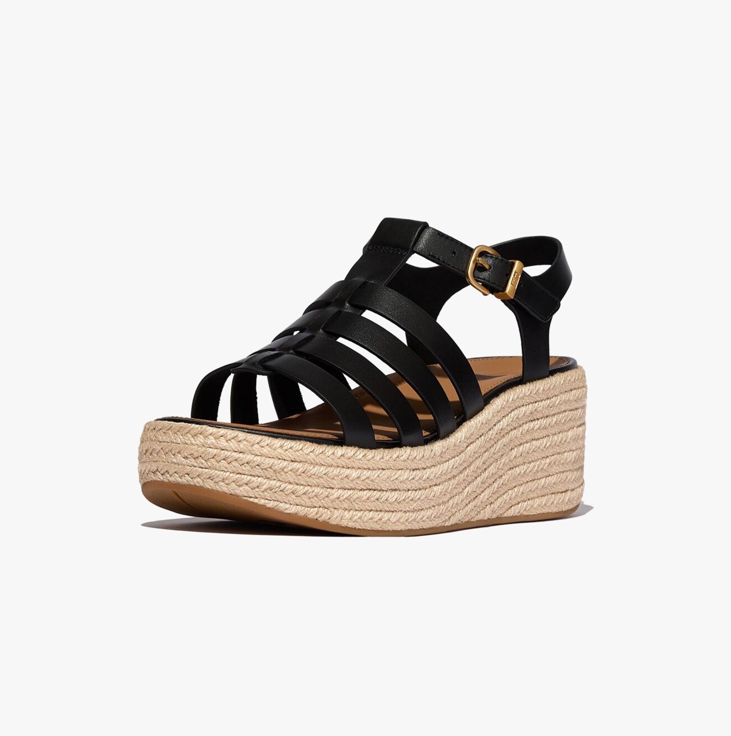 PLATFFORMS ESPADRILLE Womens Wedge Sandals Black
