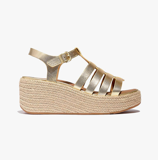 PLATFFORMS ESPADRILLE Womens Wedge Sandals Platino