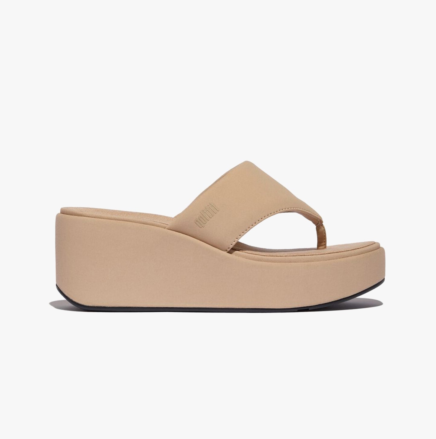 PLATFFORMS WEDGE Womens Toe Post Sandals Classic Beige