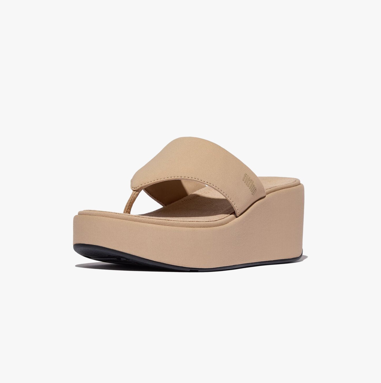 PLATFFORMS WEDGE Womens Toe Post Sandals Classic Beige