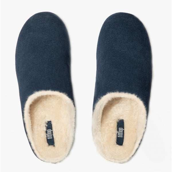 CHRISSIE SHEARLING Womens Slippers Midnight Navy