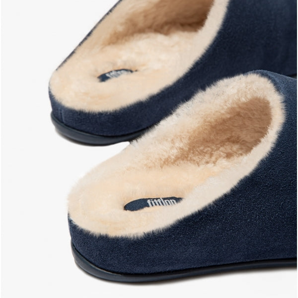 CHRISSIE SHEARLING Womens Slippers Midnight Navy