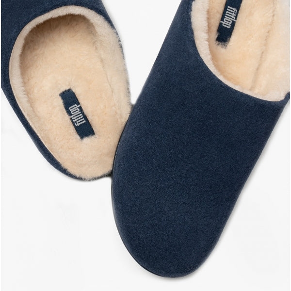 CHRISSIE SHEARLING Womens Slippers Midnight Navy
