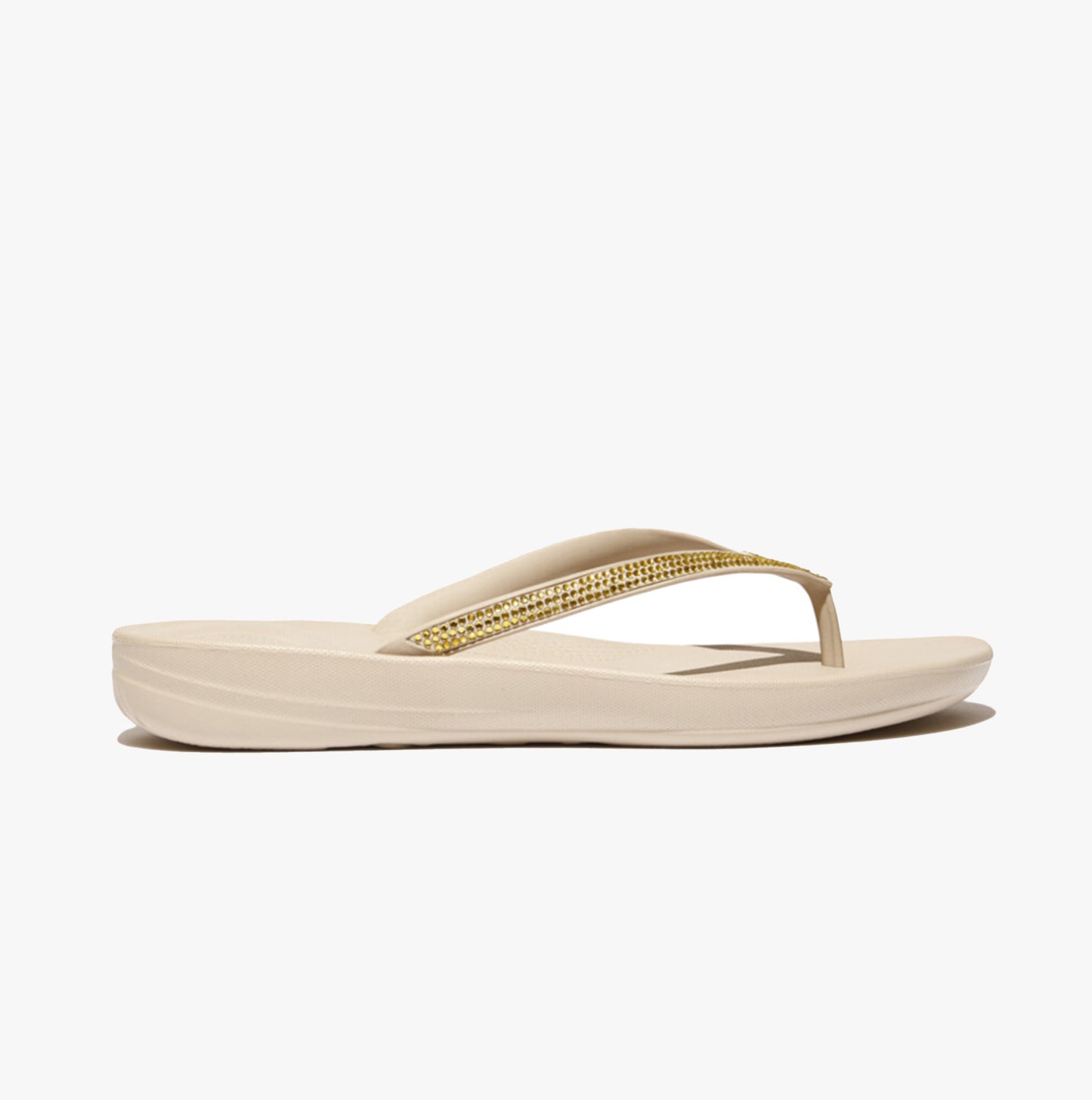 IQUSHION SPARKLE Womens Flip Flops Stone Beige