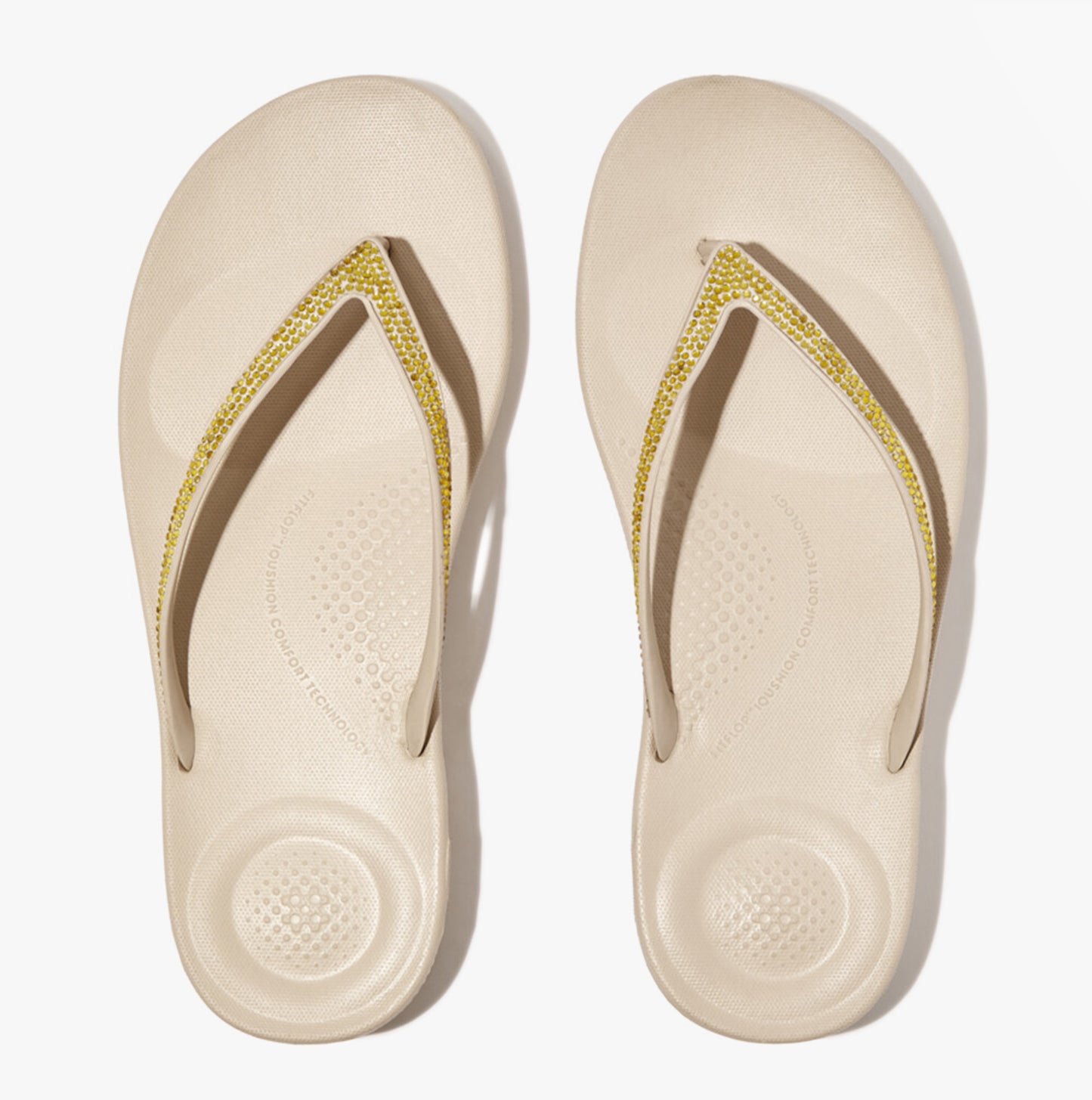 IQUSHION SPARKLE Womens Flip Flops Stone Beige