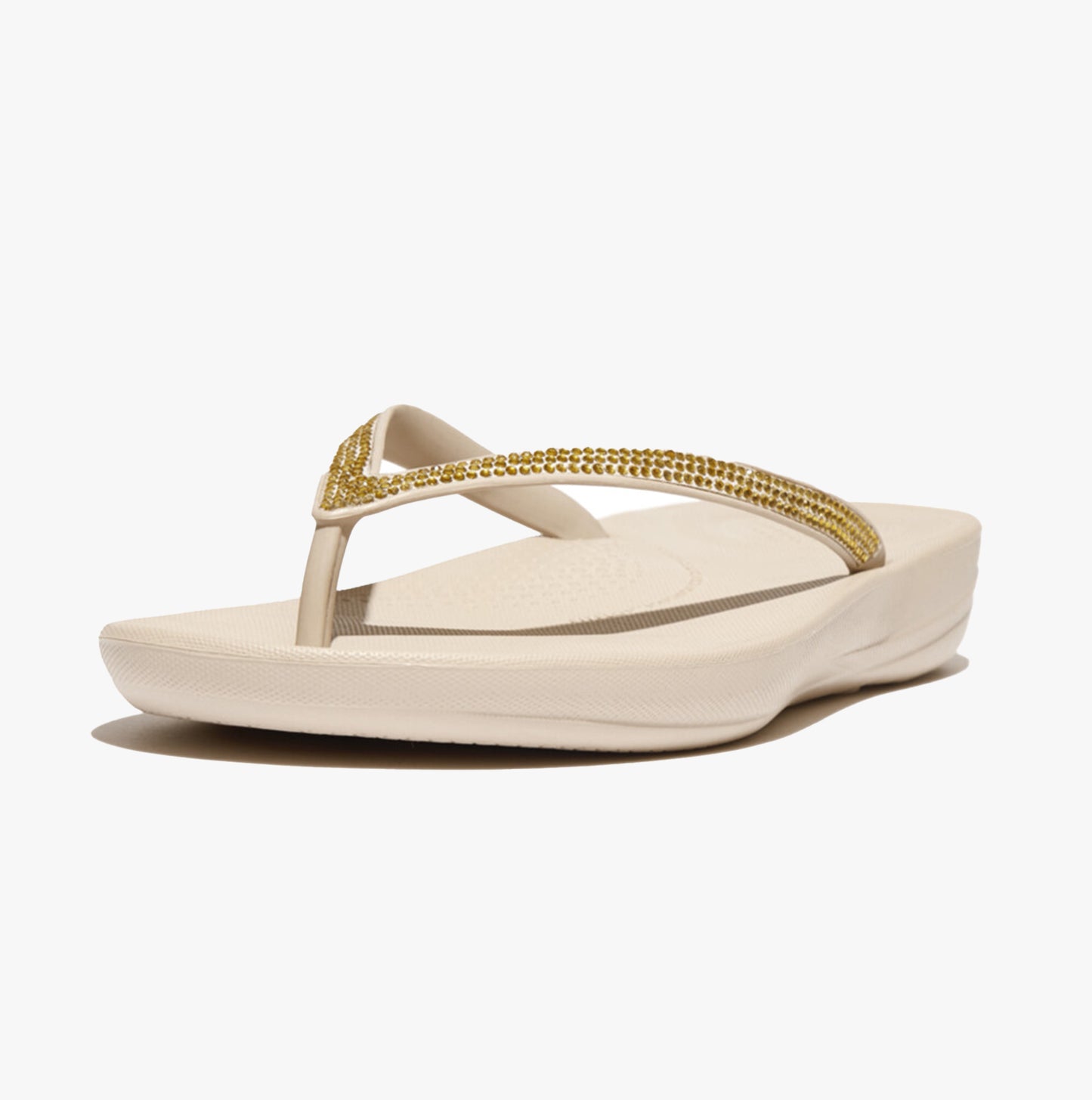 IQUSHION SPARKLE Womens Flip Flops Stone Beige