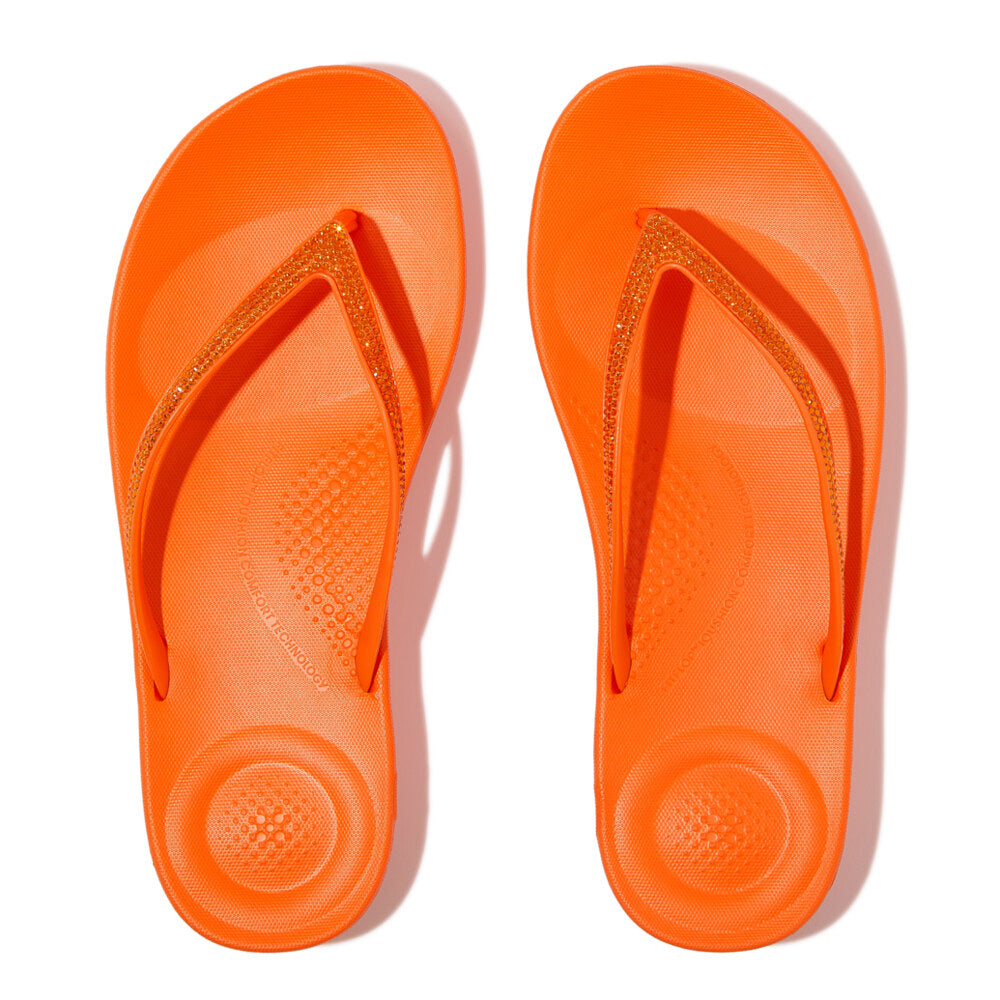 IQUSHION SPARKLE Womens Toe Post Sandals Pop Orange
