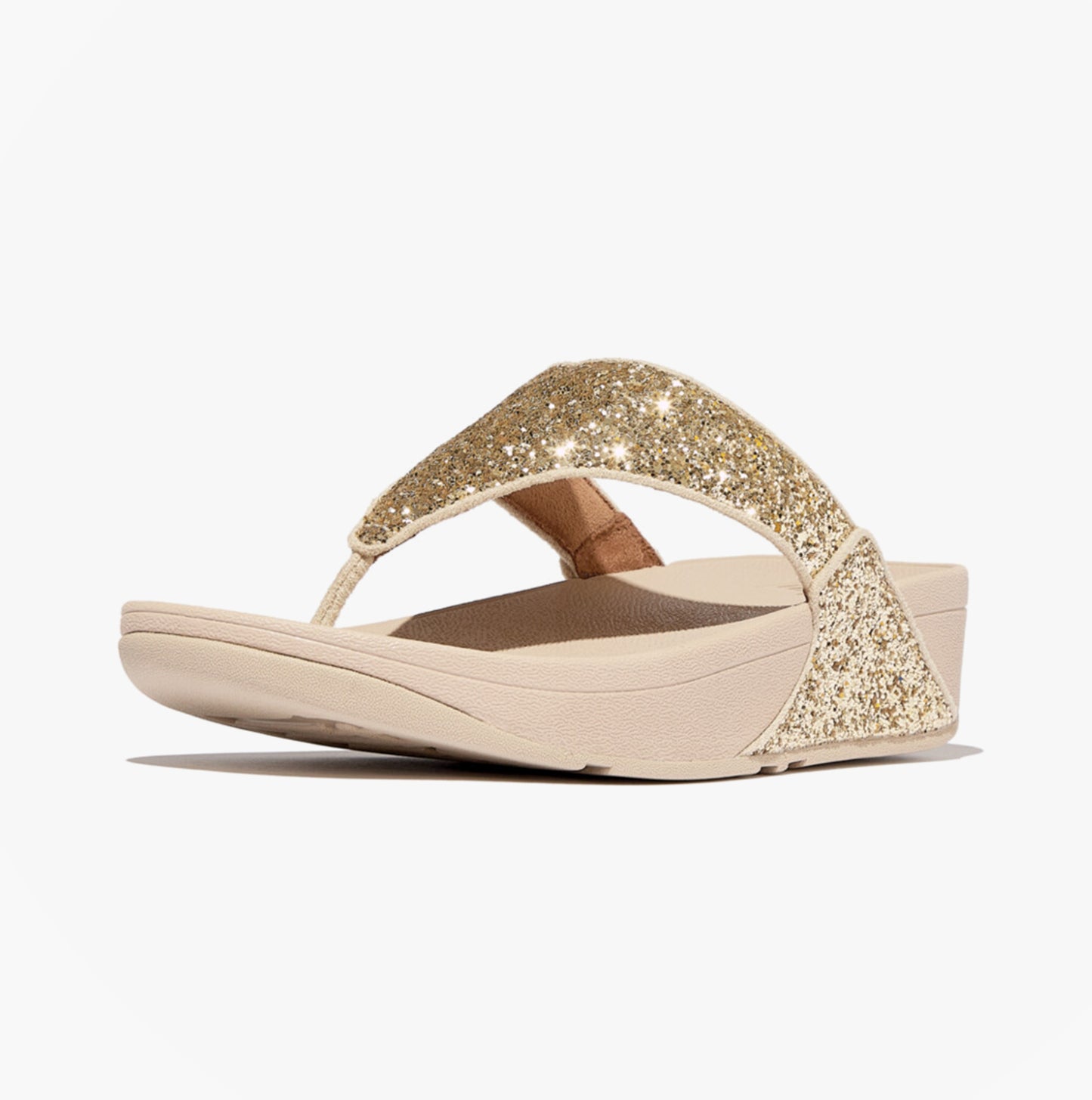FitFlop LULU GLITTER TOE-THONGS Womens Toe-Post Sandals Platino