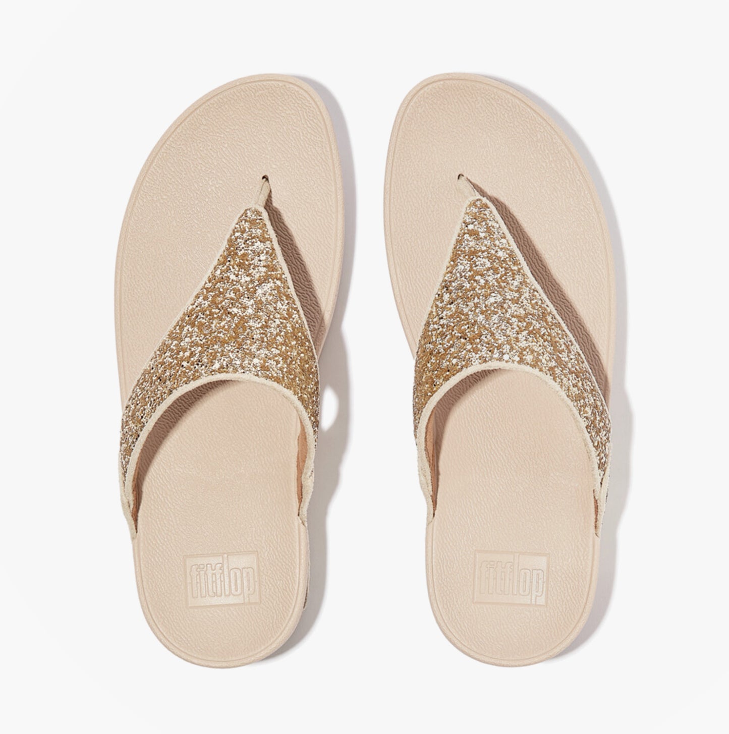 FitFlop LULU GLITTER TOE-THONGS Womens Toe-Post Sandals Platino