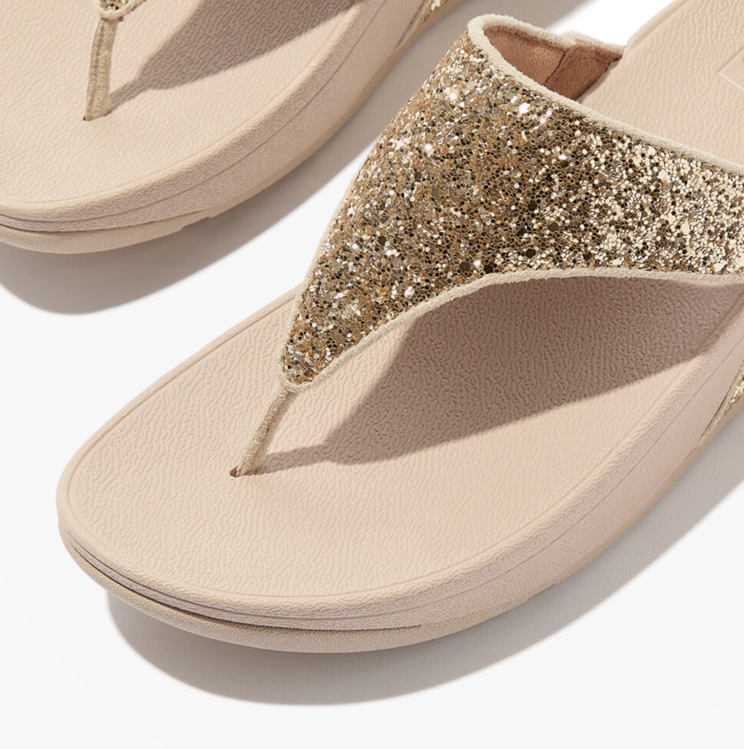 FitFlop LULU GLITTER TOE-THONGS Womens Toe-Post Sandals Platino