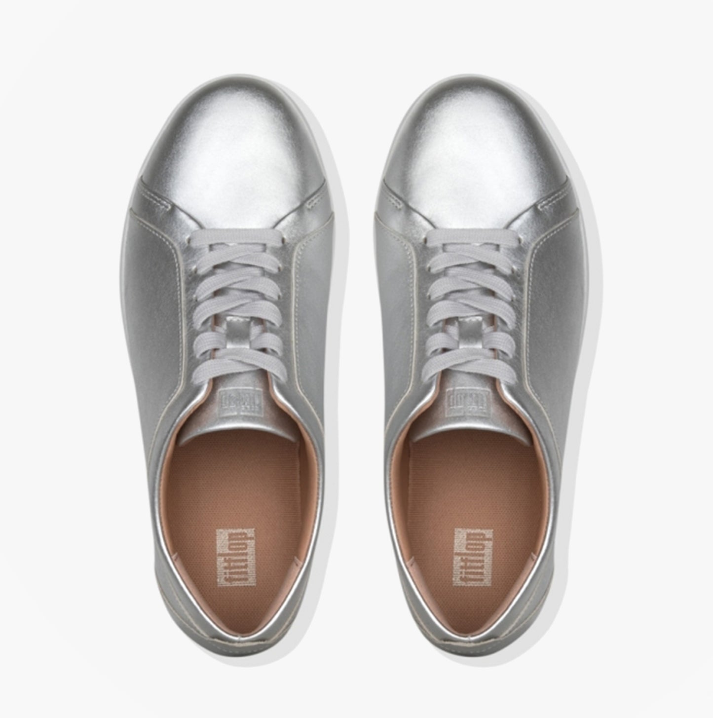 RALLY Womens Leather Trainers Silver