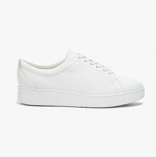 RALLY Womens Leather Trainers Urban White