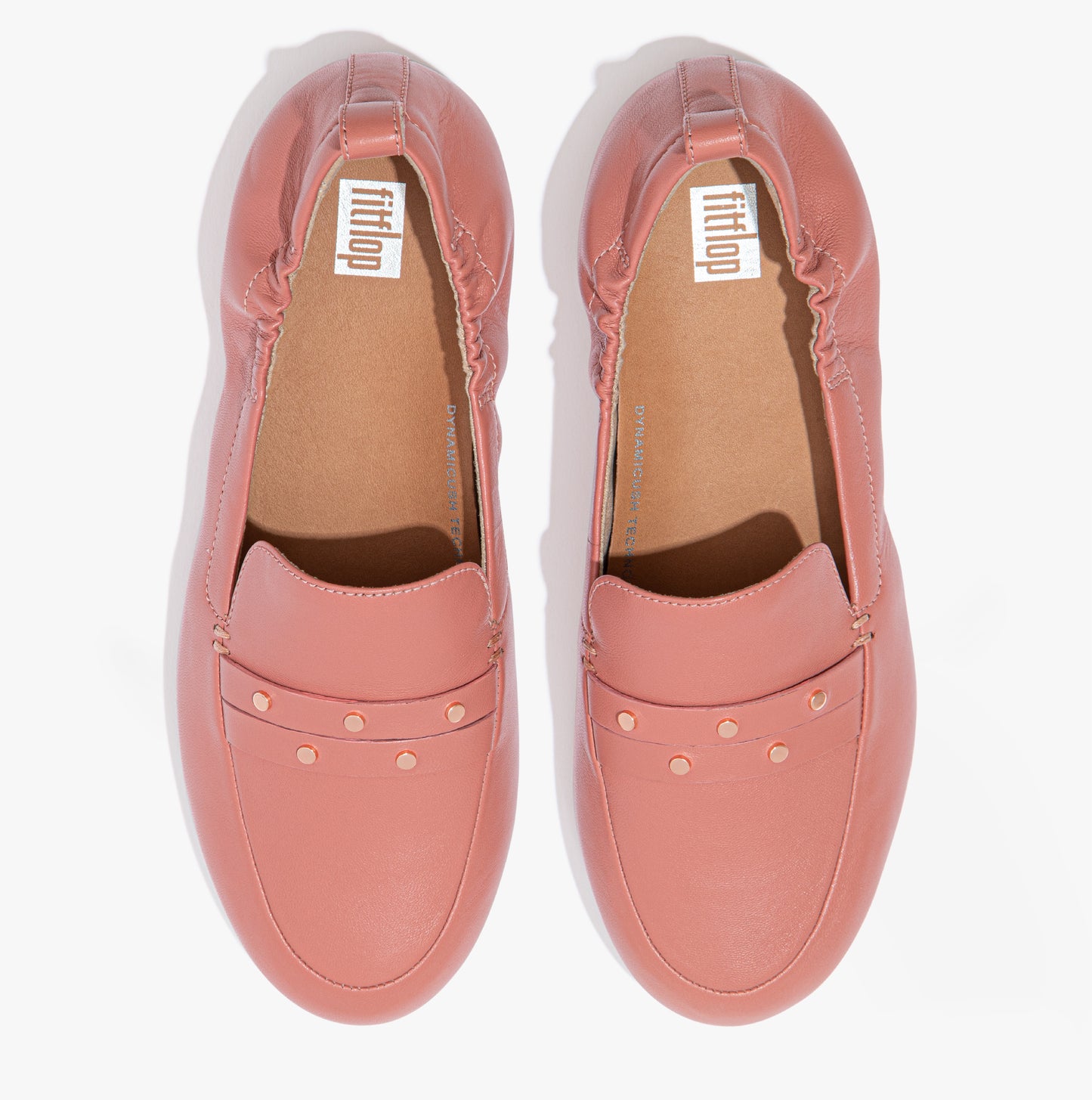 EN2-955 ALLEGRO STUDDED LEATHER Womens Loafers Warm Rose