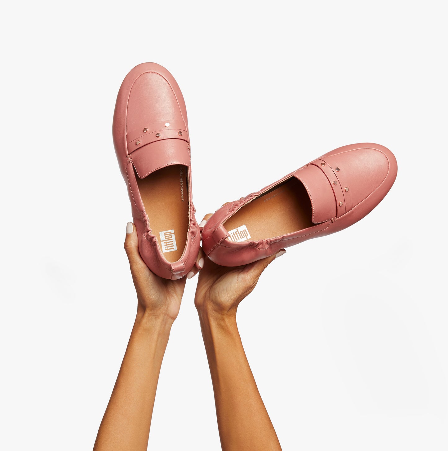 EN2-955 ALLEGRO STUDDED LEATHER Womens Loafers Warm Rose