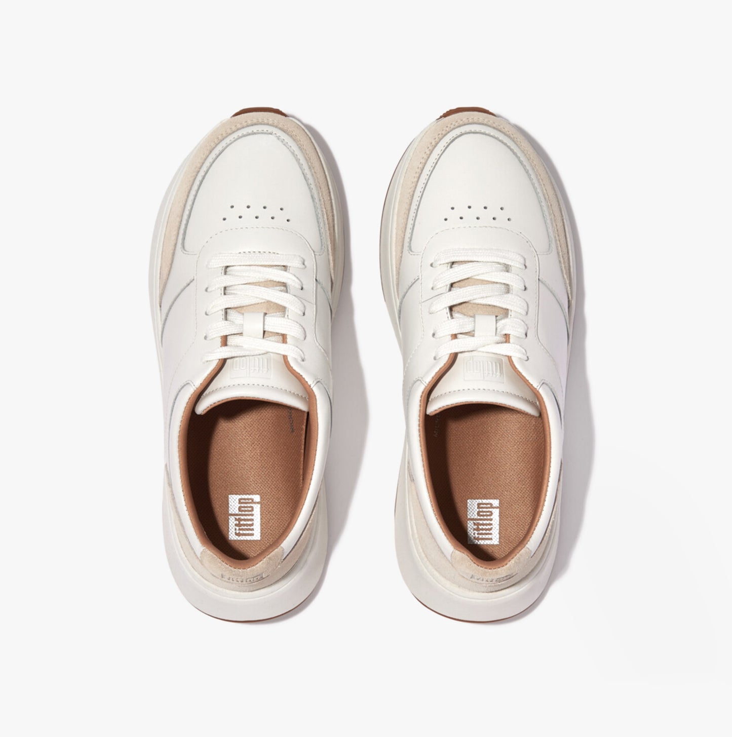 FitFlop F-MODE Womens Flatform Trainers Urban White