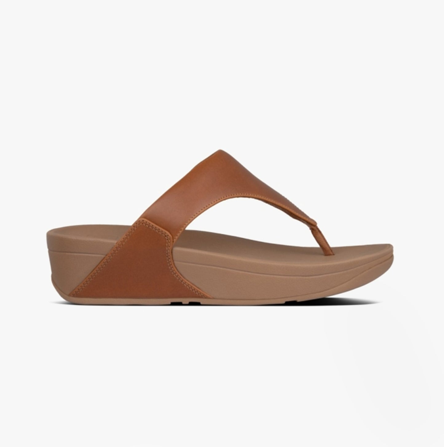 LULU Womens Leather Toe Post Sandals Light Tan