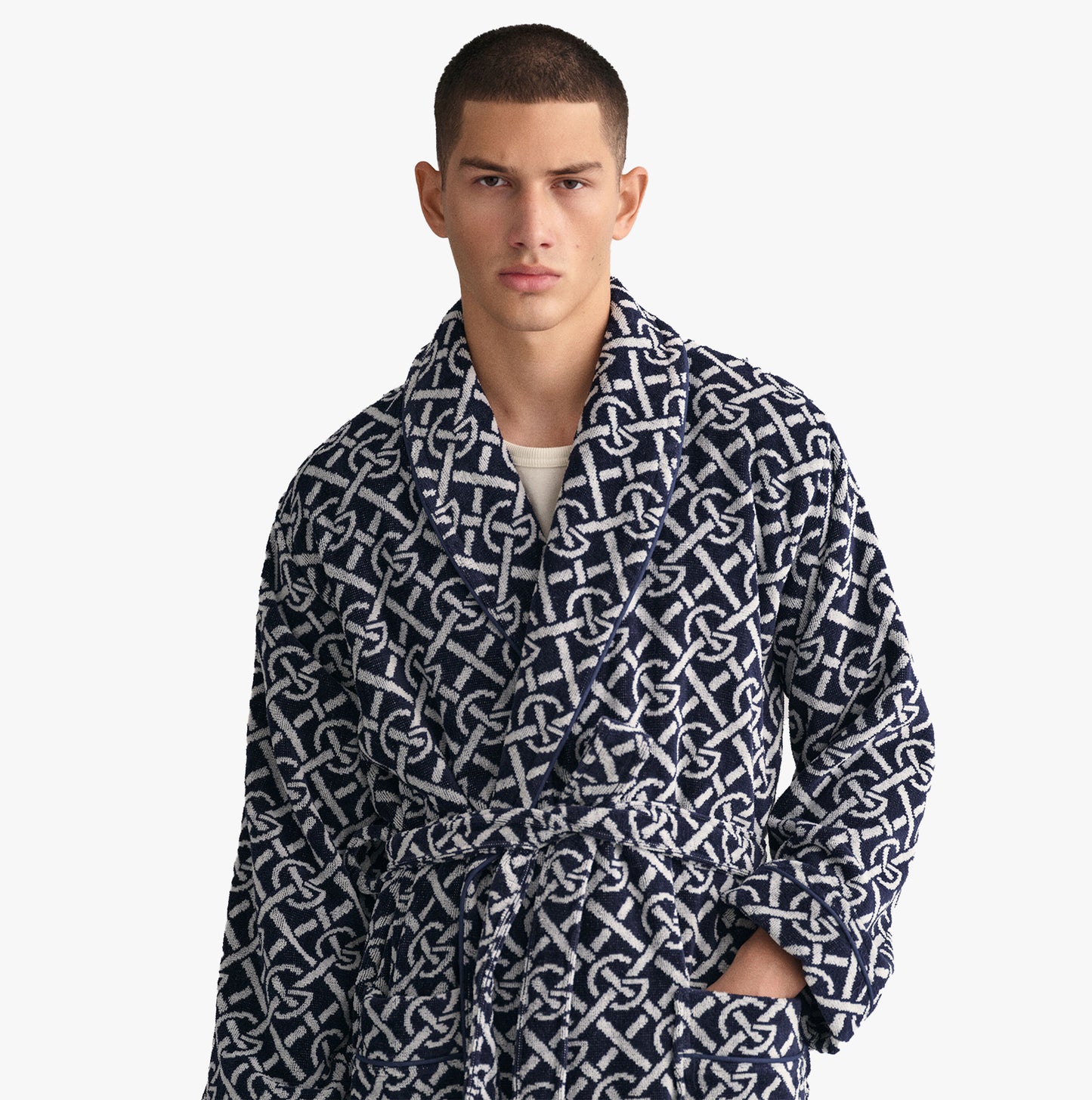 GANT G-PATTERN Bathrobe Evening Blue