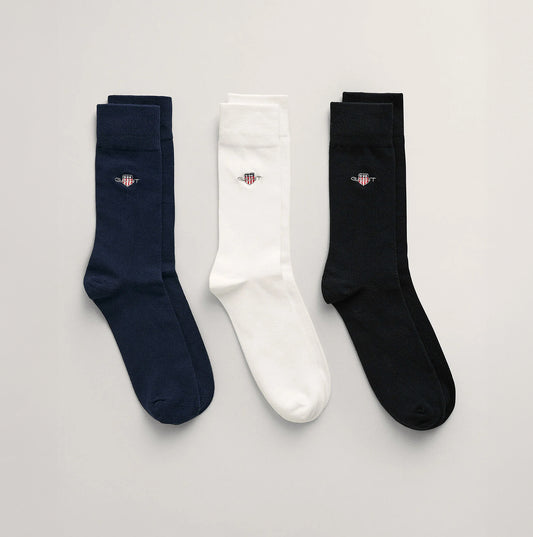 GANT SHIELD SOCKS 3-Pack Mens Black