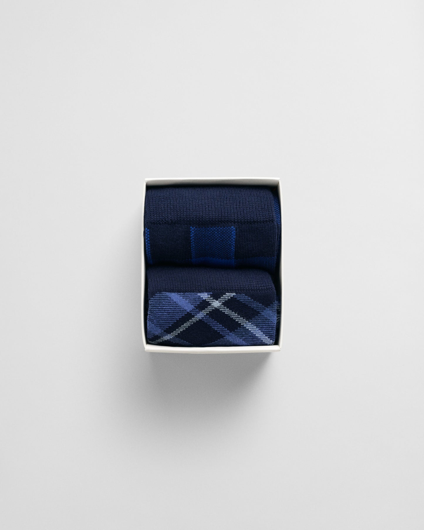 GANT CHECK SOCKS 2-Pack GIFT BOX Mens Evening Blue
