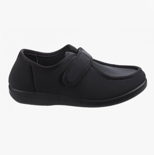 GBS Med NORTHWICK Womens Extra Wide Slippers Black