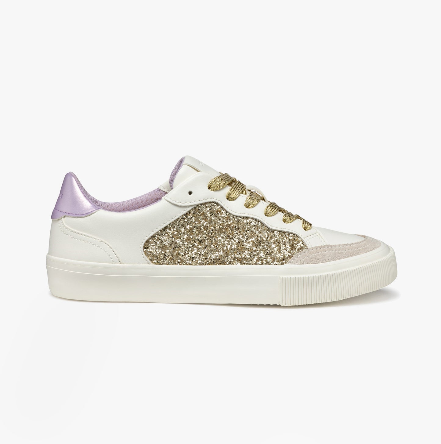 D EMMELENY Womens Trainers Optic White/Light Gold