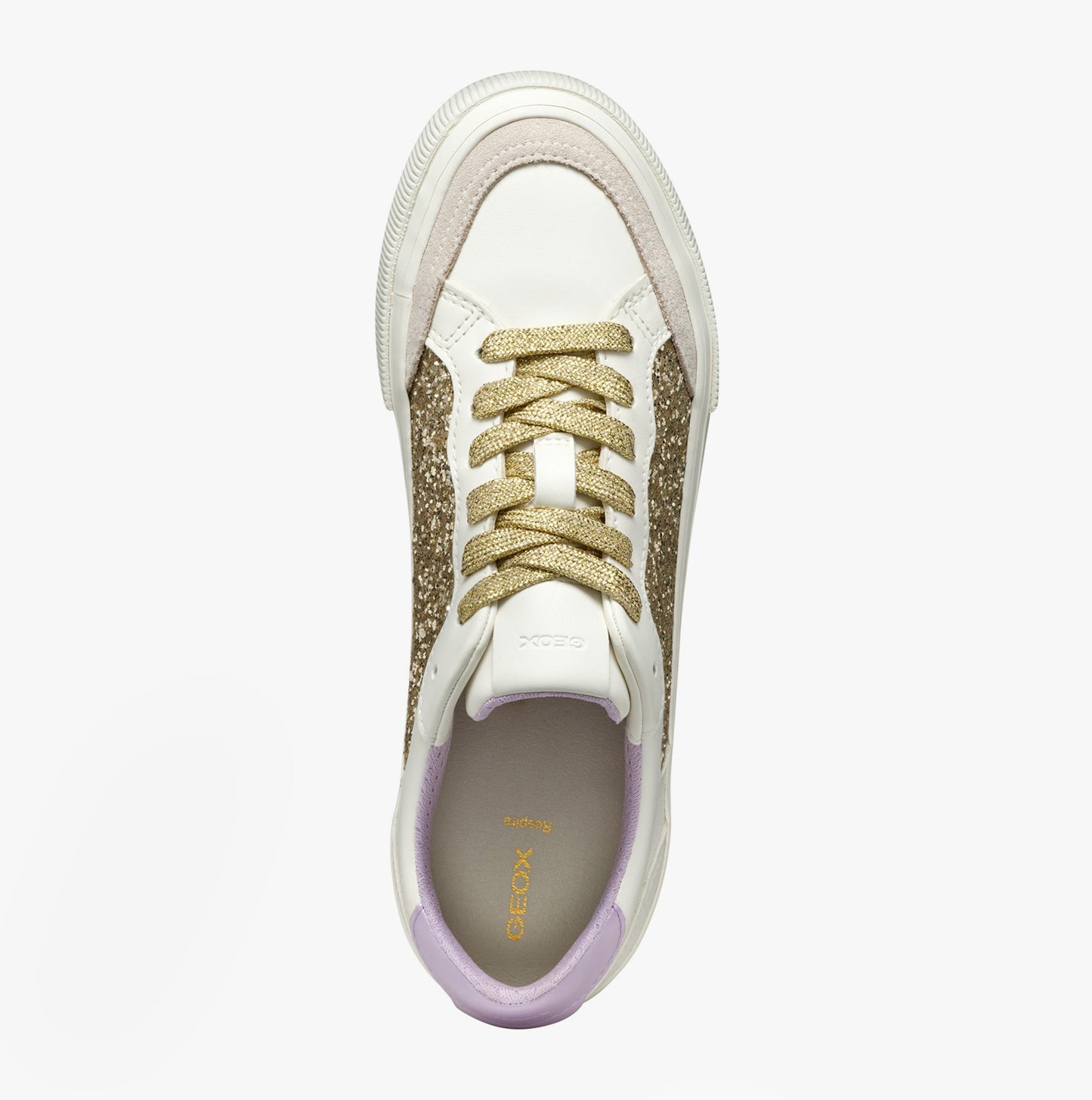 D EMMELENY Womens Trainers Optic White/Light Gold