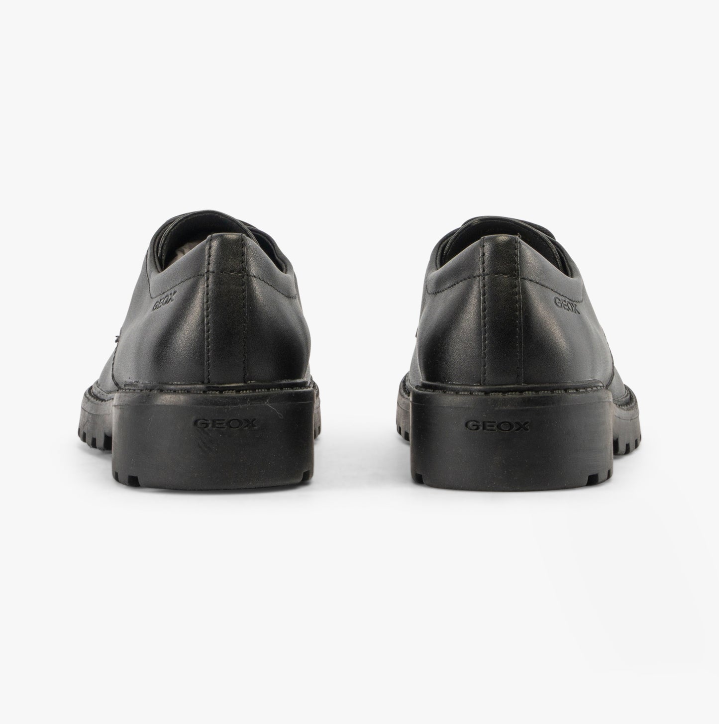 CASEY G C Girls Leather Lace Up School Shoes Black